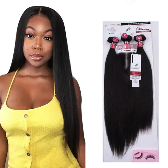No Tangle Pack Human Hair Wholesale Raw Cambodian Hair, Hair Extension Pack 60g 60g 55g 3 Bundles With Lace Closure