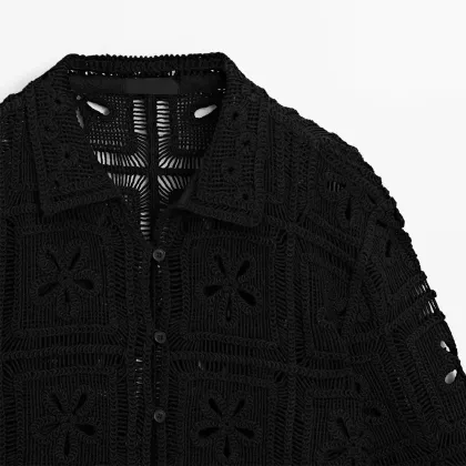 Women's crochet knitted cardigan