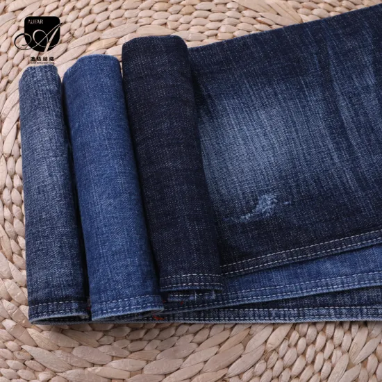 Indigo blue denim fabric cargo jeans