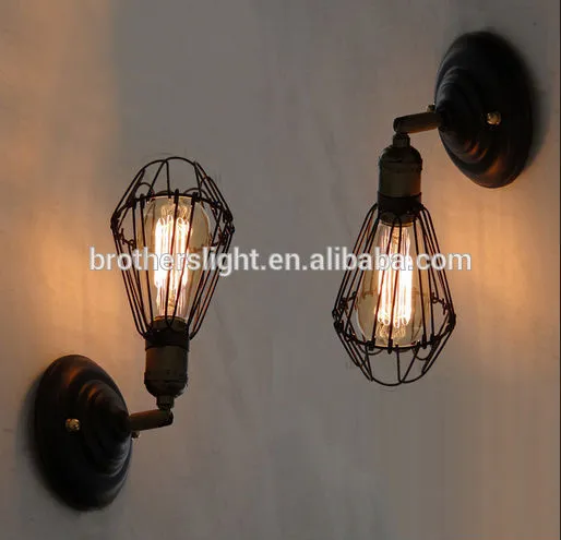 Vintage/Antique metal wall lamp light bird cage for edison bulb/ led bulb