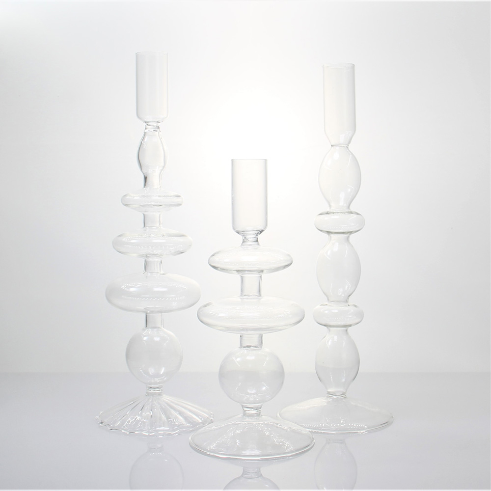 Art Rings Glass Candlestick Holder