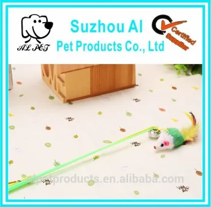Long Wire Dangle Faux Mouse Pet Teaser Wand Cat Toy