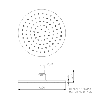 Pommeau De Douche En Laiton Ultra Fin