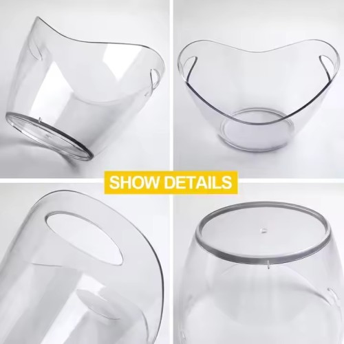 Plastic AS Transparent Ice Bucket For Bars