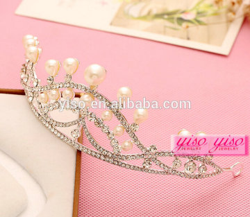 simple crystal pearls cheap tiara