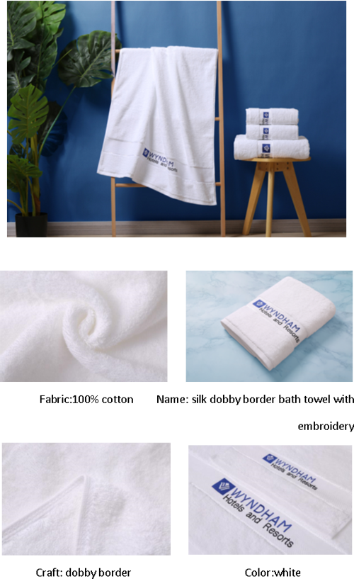 Wholesale 100 Cotton Embroidery Hotel Bath Towel, High Quality