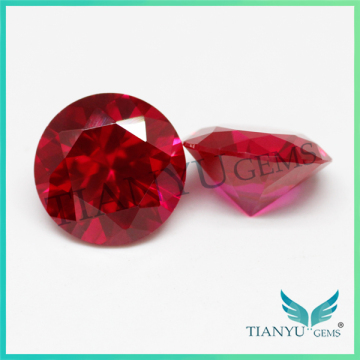 Free Sample wholesale Round Brilliant Point Cut Created 5# Synthetic Red Ruby Stones For Jewelry Making