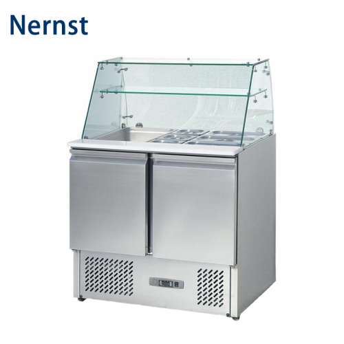 Salad Cold Building Workbench Refrigerated counter for saladette S900 Curved Glass Supplier