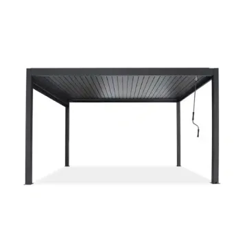 Modern Waterproof Bioclimatic Pergola 3x4M Retractable Louvered Canopy for Outdoors