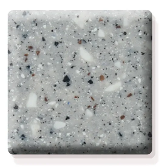 Grey Safety Decorative Polyester Solid Surface Kitchen Wall Sheet Tiles 18mm