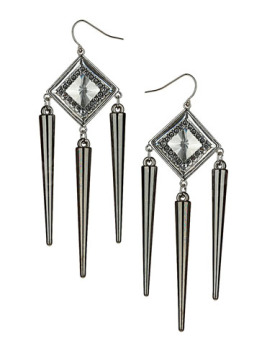 Black drop earrings fashion with three prikers