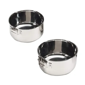 Factory price 304 Stainless Steel Camping Cookware Set Convenient Detachable Handle Soup Pot Pan