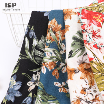 Stock Woven Moss Crepe Custom Printing Textile Printed Rayon Fabric For Shirt
