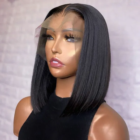 Straight Hair Hd Full Lace Frontal Bob Wigs Wholesale Raw Brazilian Virgin Human Hair Extension  Glueless Lace Front Wig Vendor