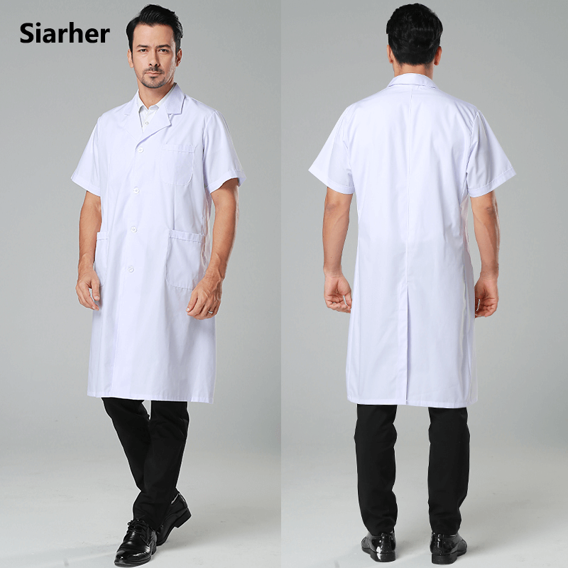 Medical white coat Long short Sleeve women & men Medical Coat Uniform Medical Lab Coat Hospital Doctor Slim medical uniform