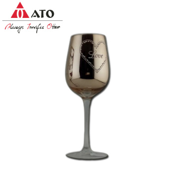 Gold Color Electroplated Personalized Red Wine Glass