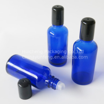 New products 50ml blue glass perfume bottle with roller ball
