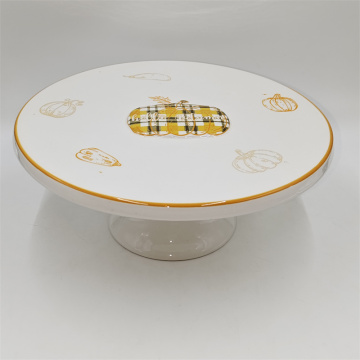 Decal প্রিন্টেড সিরামিক পাম্পকিন কেক স্ট্যান্ড