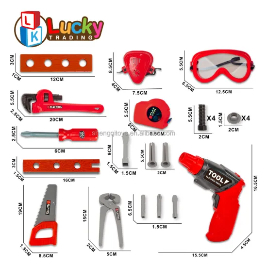 Comprehensive Pretend Play Construction Toy Kit: Including Electric Drill, Tape Measure, Goggles, and Durable Kids' Tools with Storage Bag