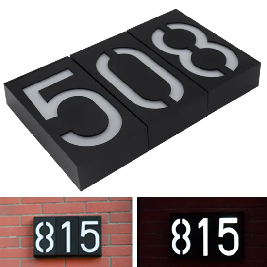 Wall Mount Solar House Number Porch Lights Doorplate Light
