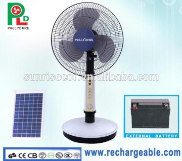 Rechargeable Table Fan Portabel Fan Solar Stand Fan with Solar Panel and Bright LED Light Made in China PLD-31T