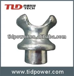 Line post polymer insulator end fitting tie type
