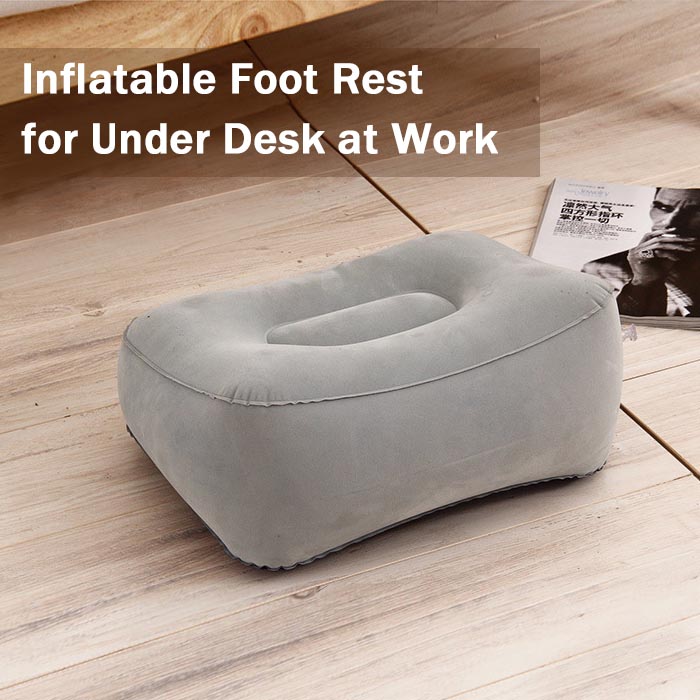 Inflatable foot rest cushion