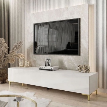 Modern Farmhouse TV Stand with Sliding Barn Doors and Adjustable Shelves for TVs Up to 65