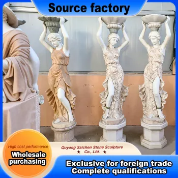 European Garden Marble Woman Figure