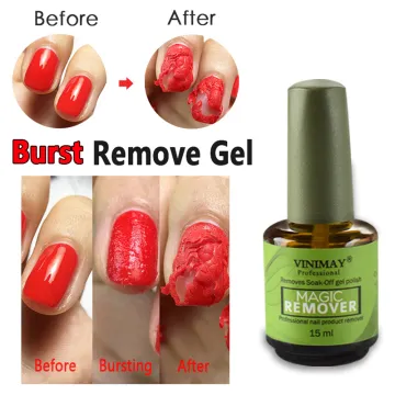 VINIMAY 15ml Nail Polish Burst Magic Nail Polish Remover 2min Fast Soak Off Sticky UV Nail Gel Polish Degreaser Cleaner TSLM1