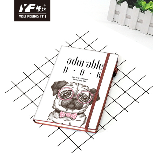 China Custom adorable pug PU hardcover notebook Factory