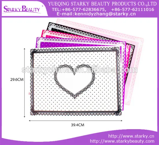 high quality factory wholesale black and pink nail table silicone pad