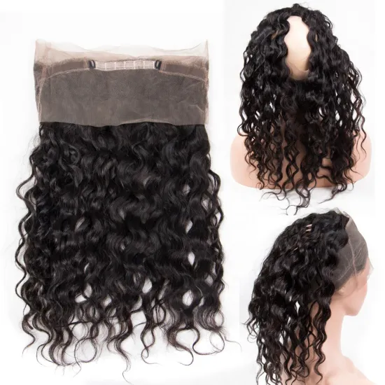 2019 New Arrival Lace Closure 360 Frontal Human Hair Cuticle Aligned Water Wave Swiss Lace Frontal
