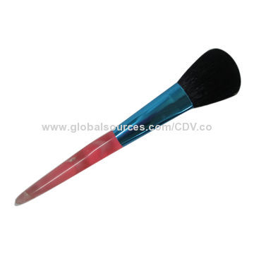 Makeup blush brushes, made acrylic handle and aluminum ferrule, with great goat hair