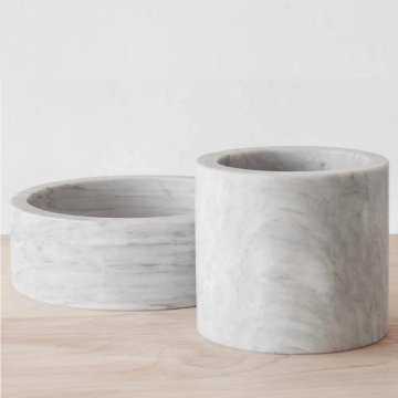 Multipurpose Grey Marble Planters and Flower Pots for Living Room in Bulk