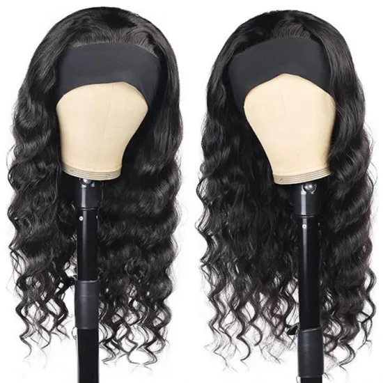 Moonhair Cheap 180 Density 22 Inch Water Wave Glueless Headband Wigs Virgin Hair For Black Women Human Hair