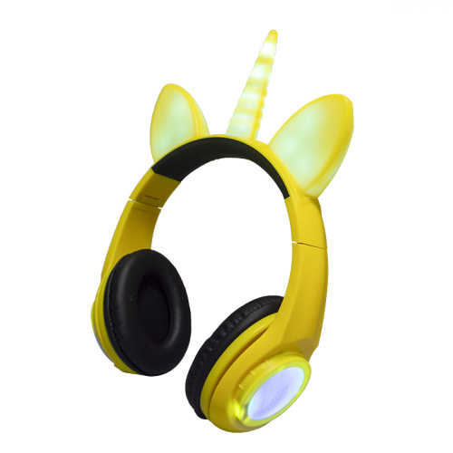 Fone de ouvido estéreo LED Unicorn Devil Dog recarregável
