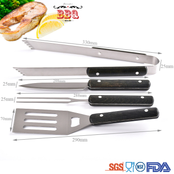 ABS Griff Edelstahl Grillbesteck 4tlg