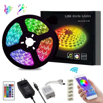 Top Seller 12V 100ft 30m RGB 5050 Music Sync LED Strip Light for Gaming
