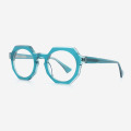 Hexagon and Irregular Dimensional Acetate Unisex Optical Frames 23A3197