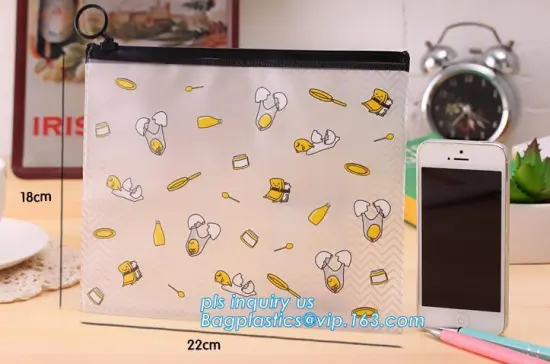 pvc slider pouch,PVC slide pouch, colorful pvc garment pouch with slider zipper, slider zipper on top side gusset pvc packaging