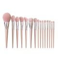 A set of 15 makeup brushes