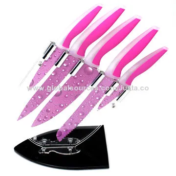 Water-drop coating, nonstick, color, knife set with stand
