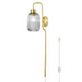 Gracieleigh Iron Plug-in Armed Sconce Wall Lamp