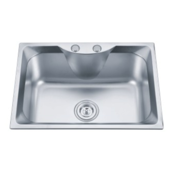 Bồn rửa nhà bếp bằng thép không gỉ gắn trên cùng có cống thoát nước