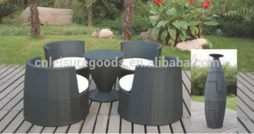 Outdoor furniture PE rattan dining table and chair set