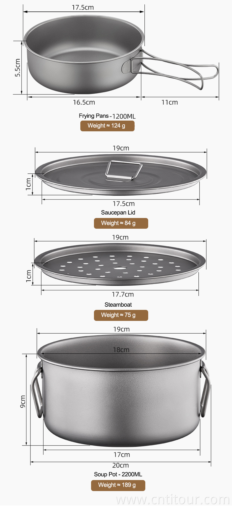 Durable Titanium Camping Pot for Wild Use