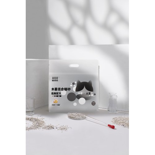 30% de tofu de yuca mezclado con arena para gatos