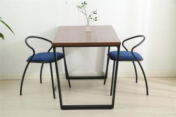 mesa de comedor en polvo de metal negro MDF