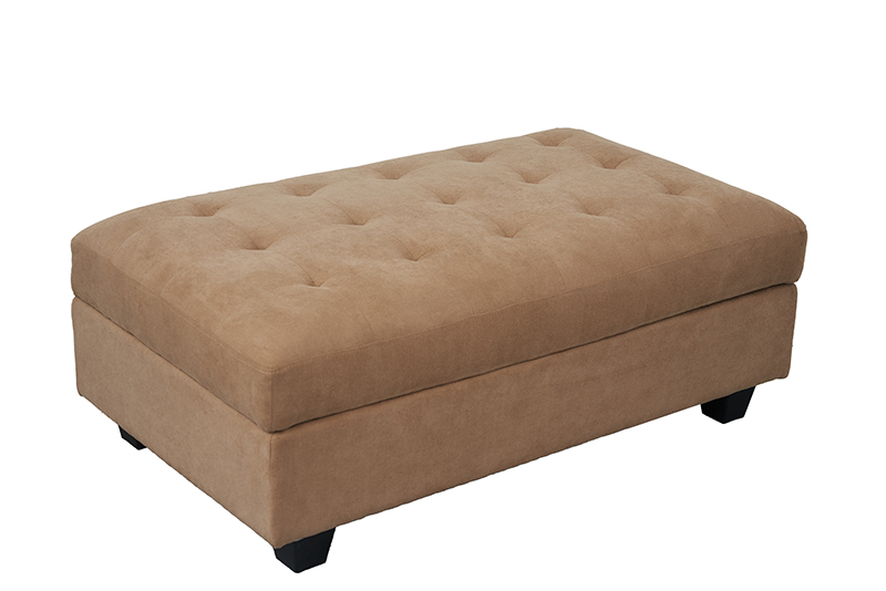 Fabric L Shaped Tufted Sofa With Ottoman